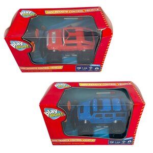 Play Right Set of 2 Remote Control Vehicle Blue Jeep Red Monster Truck Kids Toy
